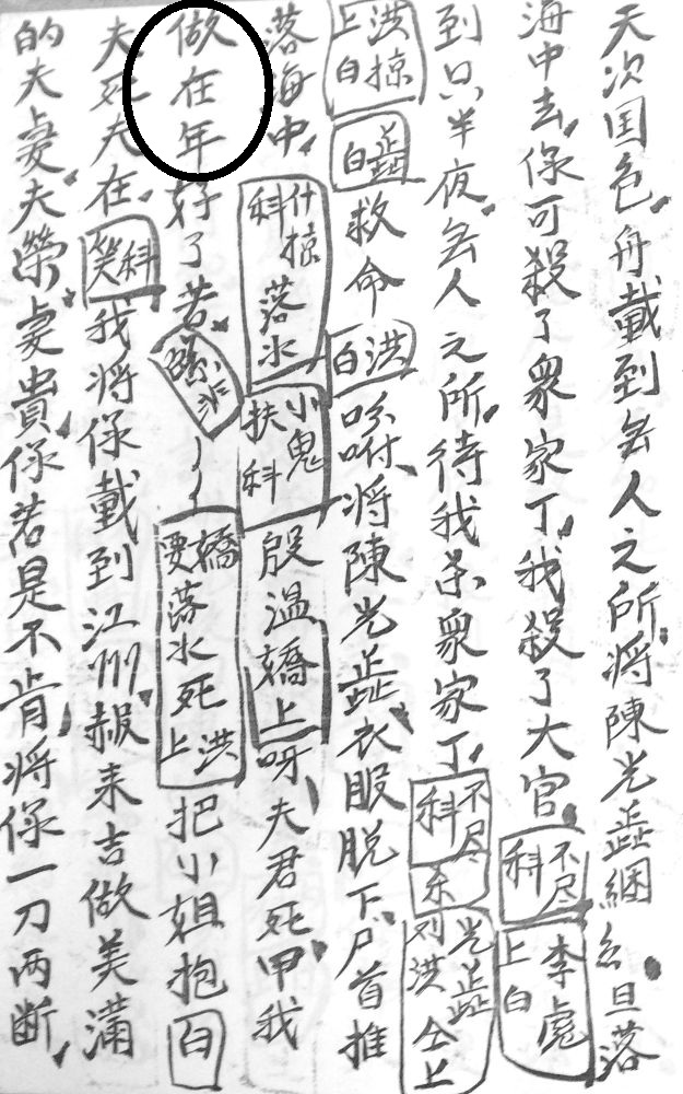 図6　『陳光蕊』の「做年」