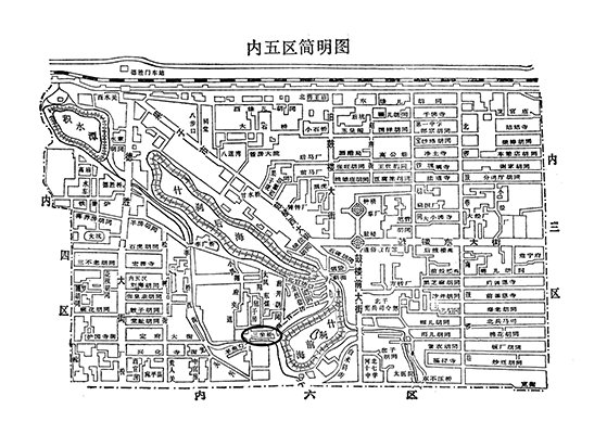 三座橋の位置（『燕都叢考』p.381）
